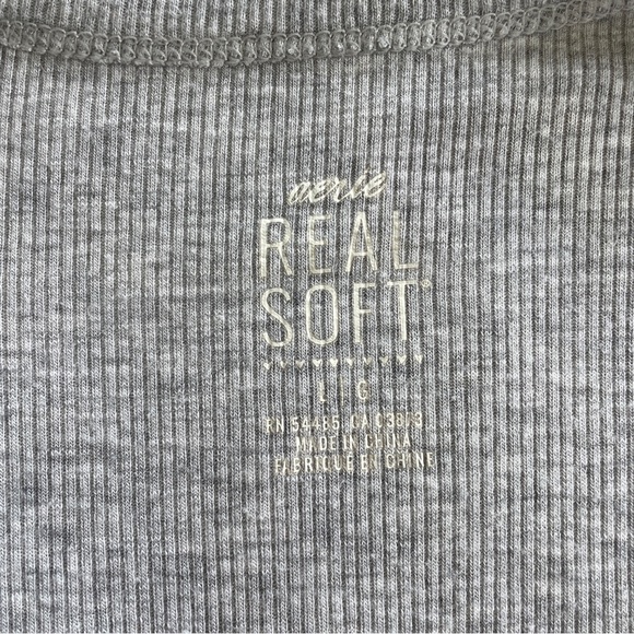 Grey Ribbed Long Sleeve Tee - Picture 3 of 5